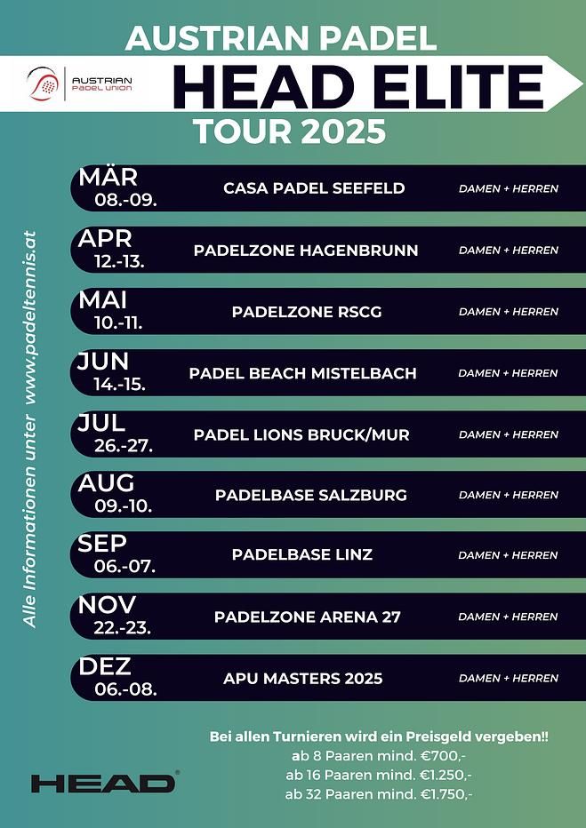 HEAD ELITE Tour 2025 der Austrian Padel Union