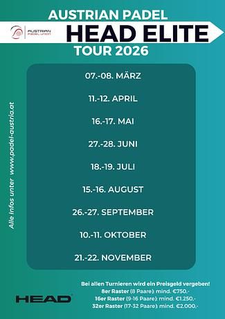 Die HEAD Elite Tour Termine 2026 stehen fest - Jetzt als Austragungsort bewerben!