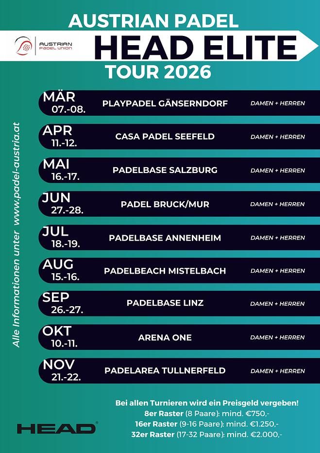 HEAD Elite Tour 2026 der Austrian Padel Union