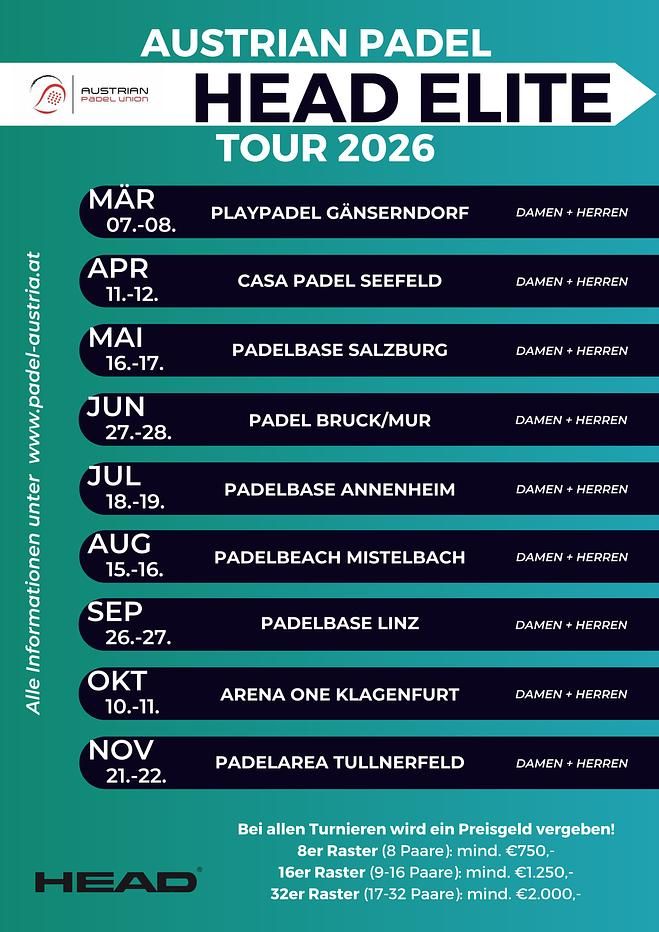 HEAD Elite Tour 2026 der Austrian Padel Union