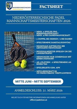 NÖ Mannschaftsmeisterschaften 2026