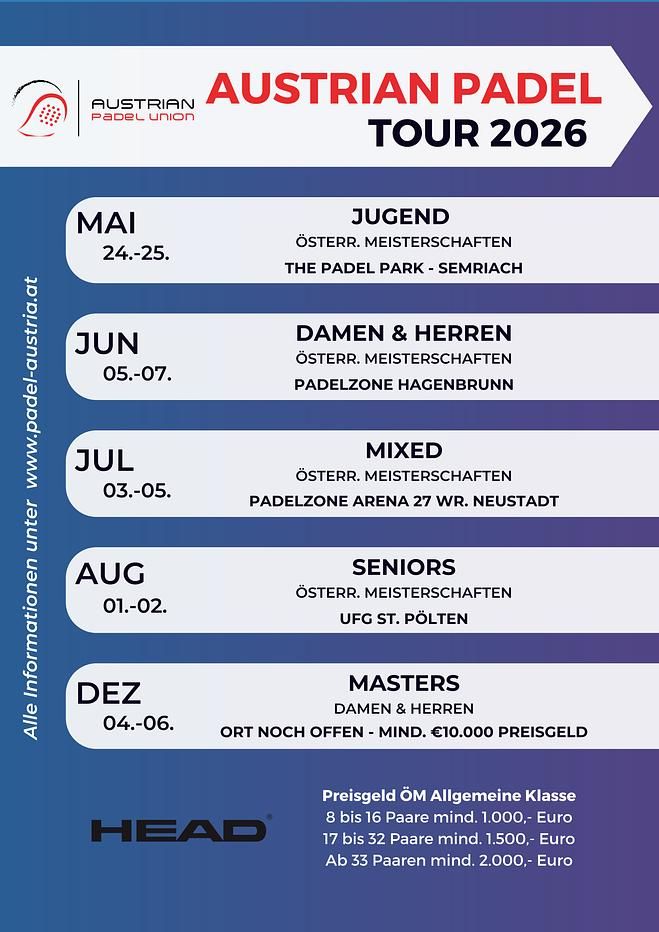 Padel-Highlights 2026: Die großen Meisterschaften der Austrian Padel Union